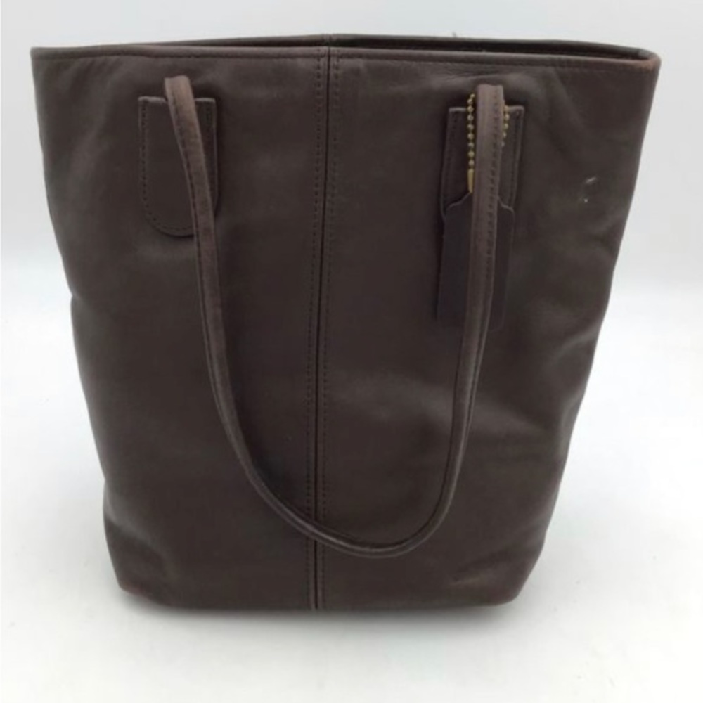 VTG Coach Lunch Tote Glove Dark Brown Leather Handbag USA 4068